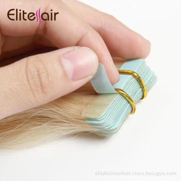 Wholesale hot sells 100% Unprocessed high quality Healthy bouncy texture rumy human hair tape weft hair Tape-in Hair extension